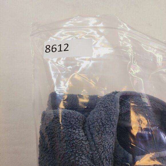 Lands End Jacket Women Large 14-16 Gray Fleece Soft Full Zip Pockets Collar - Picture 10 of 10